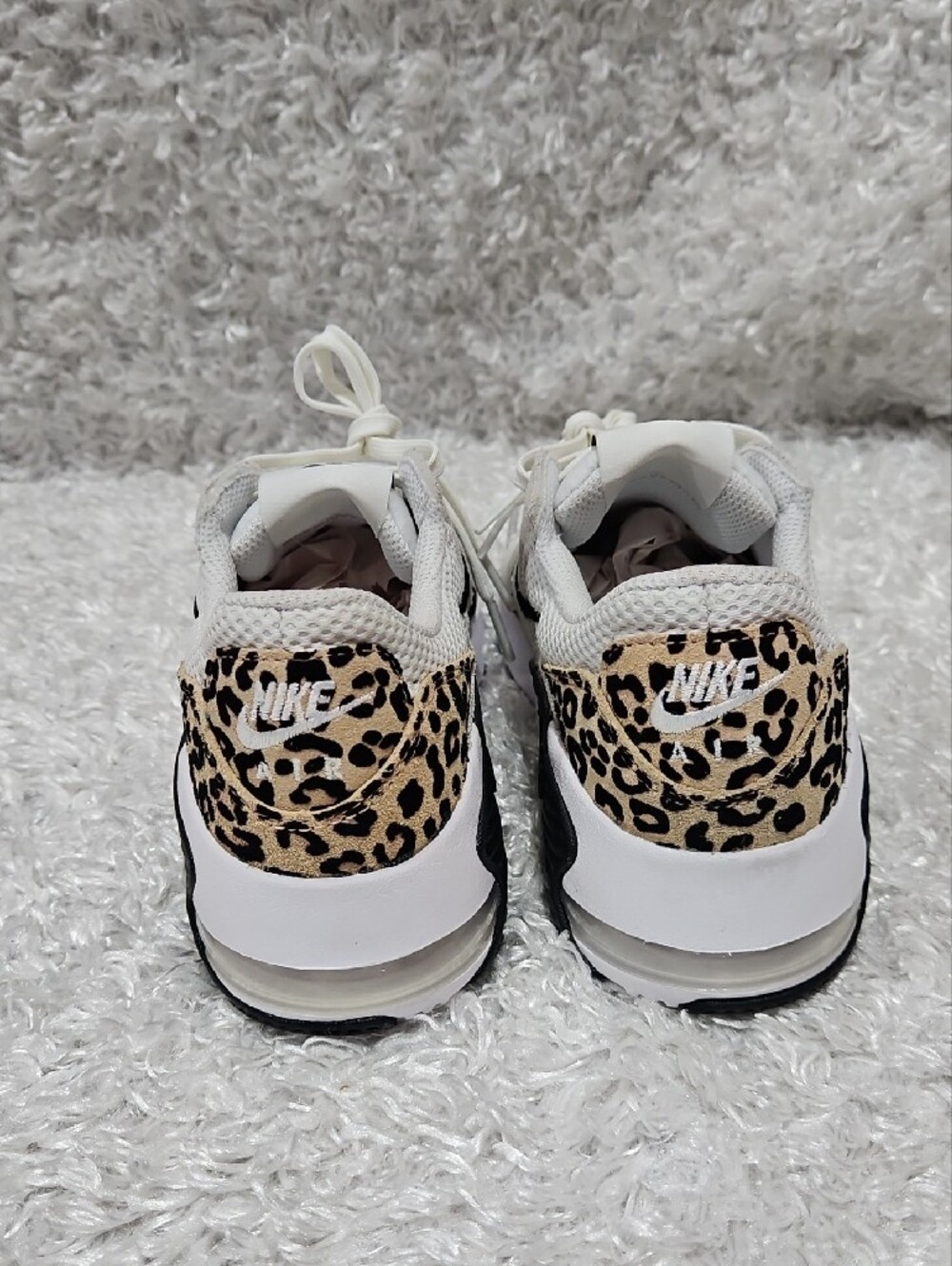 Nike Women's Air Max Sneakers in White, Black and Leopard Print - Picture 3 of 10